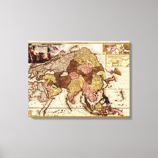 アジアパノラママップアジア4 キャンバスプリント (正面)
