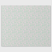 アジアパ日本のステルピンク&グリーンフローラ ラッピングペーパー (フラット)