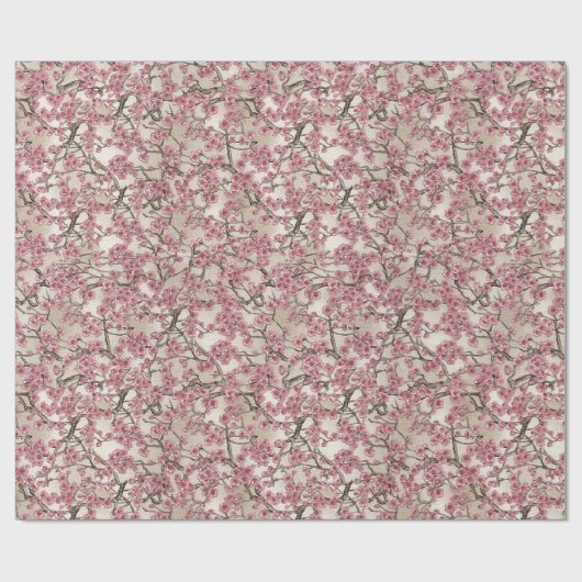 アジアピンクさくらんぼの花 ラッピングペーパー (フラット)