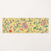 アジアピンク牡丹ガーデンオンパステルバターイエロー ヨガマット (正面(横))