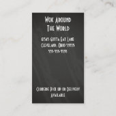 アジアファストフードレストランビジネスカード 名刺 (裏面)