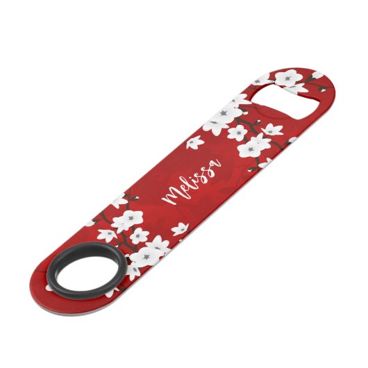 アジアフローラホワイトさくらんぼブロッサムレッドモノグラム スピード栓抜き (裏面アングル)