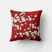アジアフローラホワイトさくらんぼブロッサムレッド クッション (裏面)