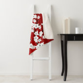 アジアフローラホワイトさくらんぼブロッサムレッド シェルパブランケット (インサイチュ)