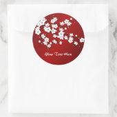 アジアフローラホワイトさくらんぼブロッサムレッド ラウンドシール (バッグ)