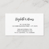 アジアフローラホワイトさくらんぼブロッサムレッド 名刺 (裏面)