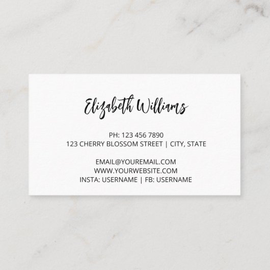 アジアフローラホワイトさくらんぼブロッサムレッド 名刺 (裏面)