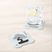 アジアフローラ盆栽の木のグラフィックデザイン ペーパーコースター (インサイチュ)