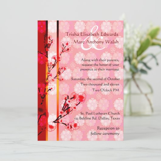 アジアフローラ結婚式招待状 招待状 (スタンド正面)