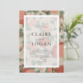 アジアフローラ&蝶ベージュ結婚ズ 招待状 (スタンド正面)