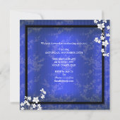 アジアブルーブラックブロッサムホワイトバースデーパーティー 招待状 (裏面)