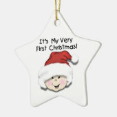 アジアベビーの第1クリスマスの記念品のオーナメント セラミックオーナメント (左)