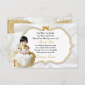 アジアベビーガールバプテスマ《キリスト教》洗礼式や命名式サンキューサンキュー サンキューカード (正面/裏面)