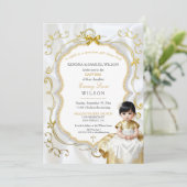 アジアベビーガールバプテスムコミュニオン《キリスト教》洗礼式や命名式 招待状 (スタンド正面)