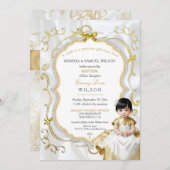 アジアベビーガールバプテスムコミュニオン《キリスト教》洗礼式や命名式 招待状 (正面/裏面)