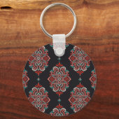 アジアペイズリー要素、ボーホヴィンテージパターン。 キーホルダー (裏面)