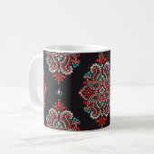 アジアペイズリー要素、ボーホヴィンテージパターン。 コーヒーマグカップ (正面左)