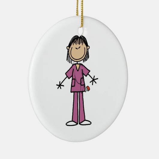 アジアメスの棒の姿のナース セラミックオーナメント (右)