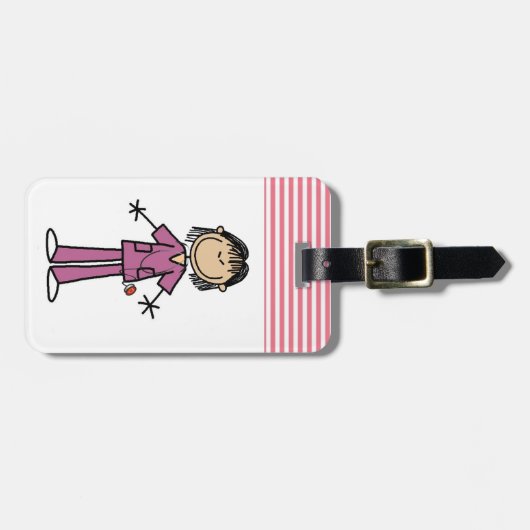 アジアメスの棒の姿のナース ラゲッジタグ (正面横)