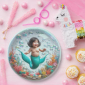 アジアユニセックスベビー人魚バブル ペーパープレート (パーティー)