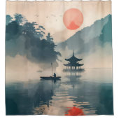 アジアンアートセレネサンセットアットザパビリオン シャワーカーテン (正面)