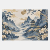 アジアンアートプリント ラッピングペーパーシート (正面)