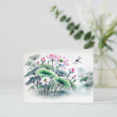 アジアンインク絵を描の シーズンポストカード (スタンド正面)