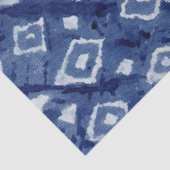 アジアンインフルエンスシボリ絞り染めインディゴブルーホワイト 薄葉紙 (詳細)