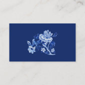 アジアンインフルエンスネイビーフローラバードブックスベビー エンクロージャーカード (裏面)