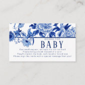 アジアンインフルエンスネイビーフローラバードブックスベビー エンクロージャーカード (正面)