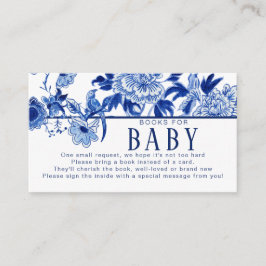 アジアンインフルエンスネイビーフローラバードブックスベビー エンクロージャーカード