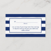 アジアンインフルエンスネイビー青フローラバードオムツ エンクロージャーカード (裏面)