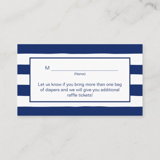 アジアンインフルエンスネイビー青フローラバードオムツ エンクロージャーカード (裏面)