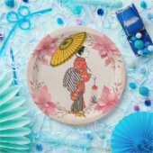 アジアンウーマン紙プレート ペーパープレート (パーティー)