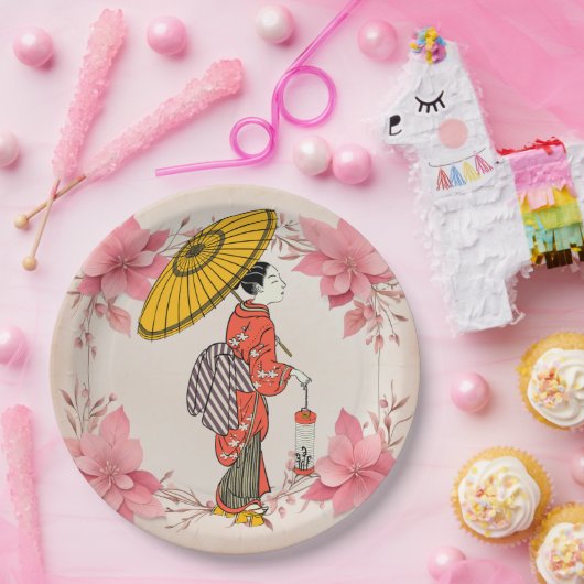 アジアンウーマン紙プレート ペーパープレート (パーティー)