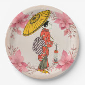 アジアンウーマン紙プレート ペーパープレート (正面)