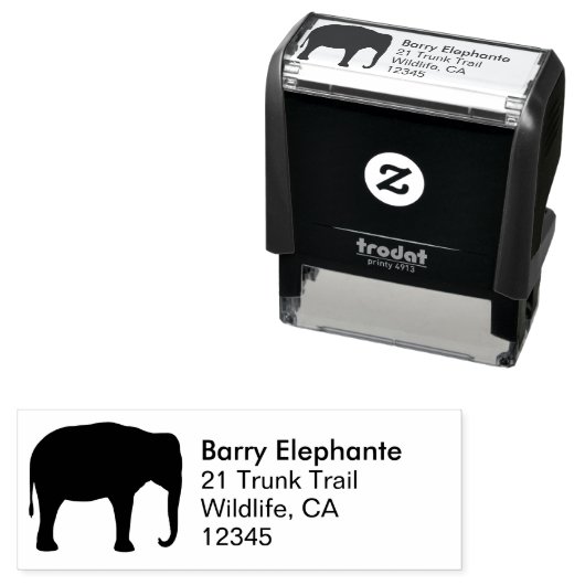 アジアンエレファントシルエット差出人住所 セルフインキングスタンプ (インサイチュ)