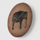 アジアンエレファントシルエット素朴スタイル ラージ壁時計 (傾斜)