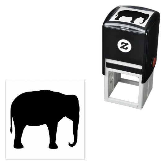 アジアンエレファントシルエット野生動物 セルフインキングスタンプ (インサイチュ)