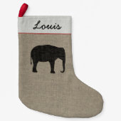 アジアンエレファントシルエット | ワイルドライフホリデークリスマス スモールクリスマスストッキング (正面)