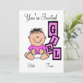 アジアンガールベイビーシャワーカスタマイズ招待状It! 招待状 (スタンド正面)