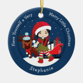 アジアンガール小妖精や小人 セラミックオーナメント