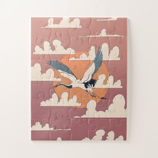 アジアンクレーン飛行中 ジグソーパズル (縦)