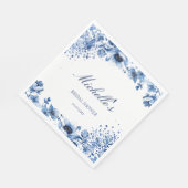 アジアンシノイスリーライトブルーフローラブリッジトン スタンダードランチョンナプキン (角)
