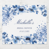 アジアンシノイスリーライトブルーフローラブリッジトン スパークリングワインラベル (シングルラベル)