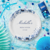 アジアンシノイスリーライトブルーフローラブリッジトン ペーパープレート (パーティー)