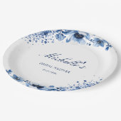 アジアンシノイスリーライトブルーフローラブリッジトン ペーパープレート (アングル)