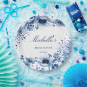 アジアンシノイスリーライトブルーフローラブリッジトン ペーパープレート (パーティー)