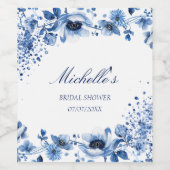 アジアンシノイスリーライトブルーフローラブリッジトン ワインラベル (シングルラベル)