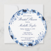 アジアンシノイスリーライトブルーフローラブリッジトン 招待状 (正面)